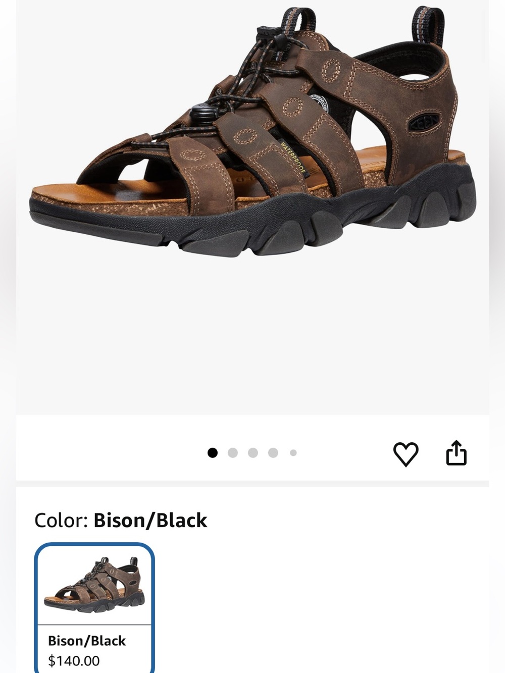 New Keen Daytona II Sandals - Waterproof, Leather 7 men’s 8 women’s Brown